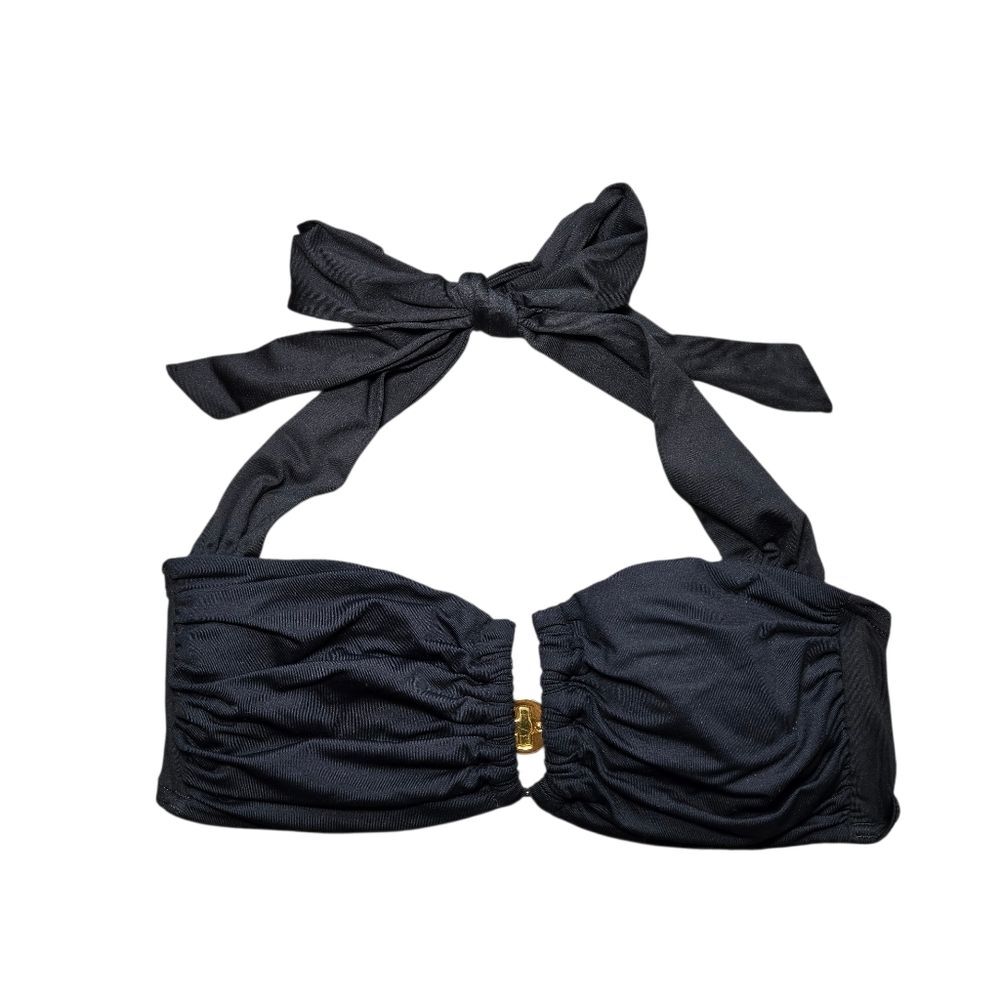 Victoria's Secret Black Halter Bikini with Gold Detail - Picture 2 of 13